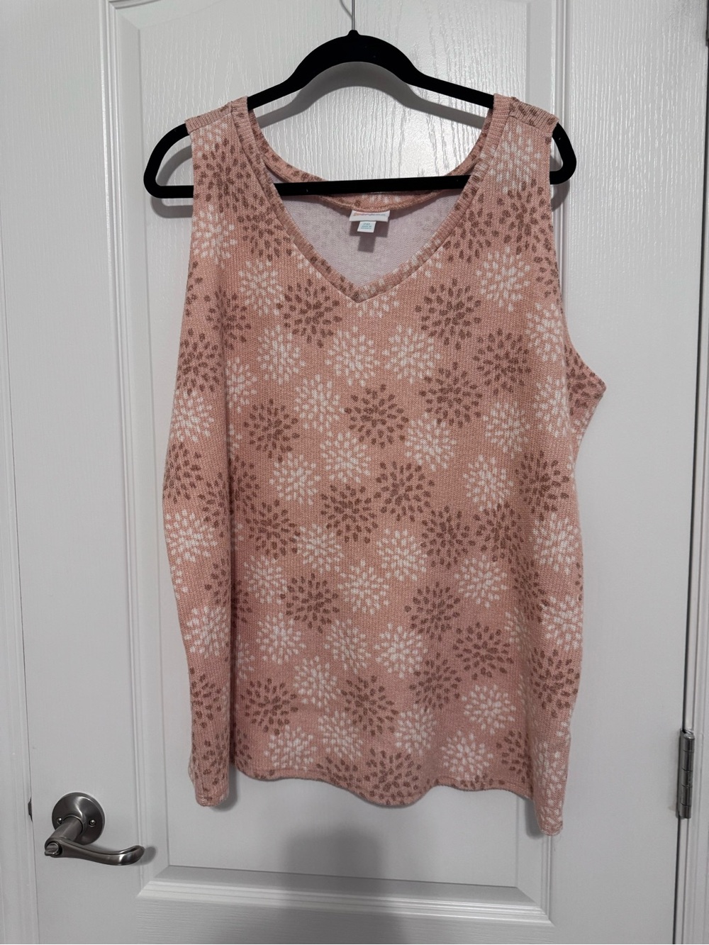 LuLaRoe Farrah Coral Floral Knit V-Neck Tank